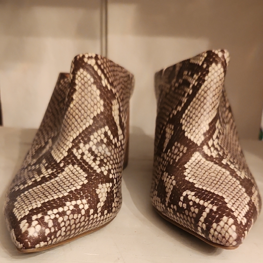 Snakeskin Pattern Ankle Boots - image 1